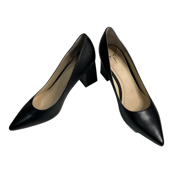 SOLD- Marc Fisher Zara Black Leather Block Heel Size 8 - Picture 7 of 10